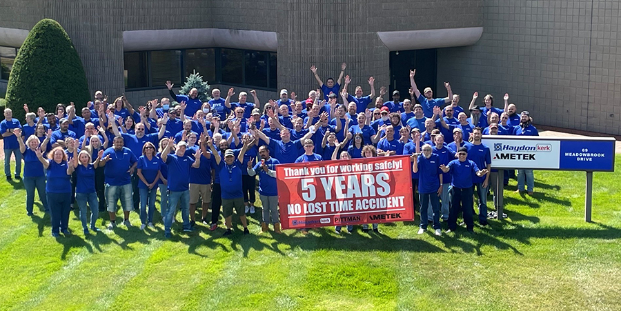 AMETEK Haydon Kerk Pittman team outside of their office in Milford, New Hampshire